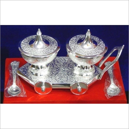 Silver Plated Brass Handicraft Beautiful Bowl Gift Set