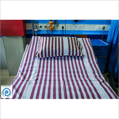 Cotton Striped Hospital Bed Sheet