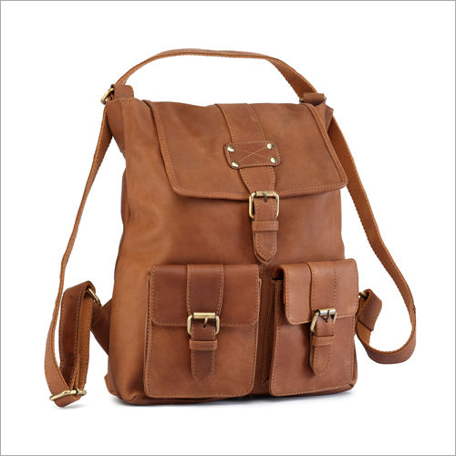 Brown Ladies Vistosso Leather Backpack Bag