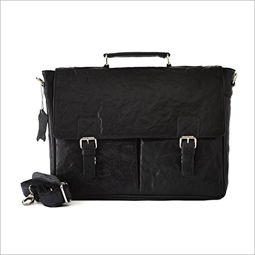 Office Leather Black Laptop Bag Gender: Unisex