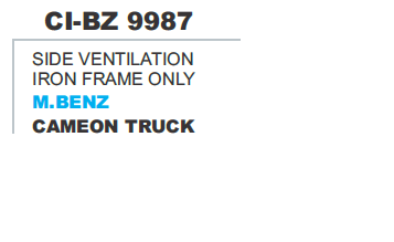 Side Ventilation Iron Frame M Benz Cameon Truck - Iron Powder Coated | Improved Ventilation Rust Resistant Easy Installation