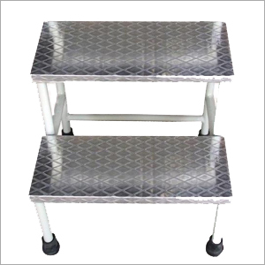Double Foot Step Stool - Stainless Steel, 16x12x24 Inches, Silver | Two Steps, Non-Slip Surface, Lightweight, 300 lbs Capacity