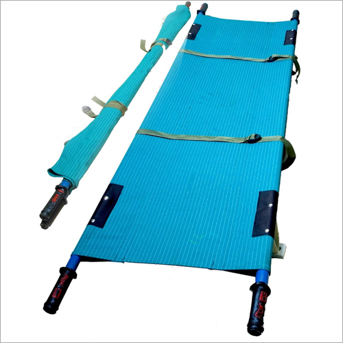 Hospital Folding Stretcher - Canvas Steel, 6ft x 2ft, Blue | Lightweight, Portable, Durable, Easy Folding, 250kg Load Capacity