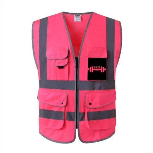 High Visibility Front Zipper Safety Vest With Reflective Strips