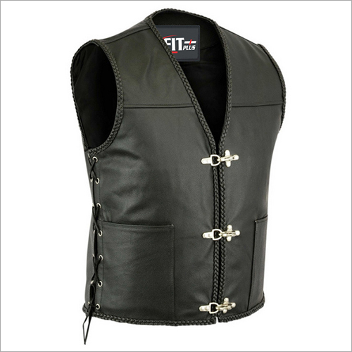 Mens Leather Vest Coat By FIRST FITNESS INDUSTRIES