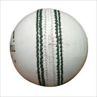 Cricket White Leather Ball - Leather Material, Reinforced Stitching, Suitable For All Weather Conditions | Durable, Printed Design, Excellent Control On Grassy & Rough Surfaces