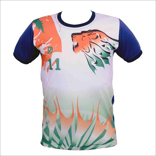 Blue Polyester Cricket Printed Sports T Shirt at Rs 250/piece in Jalandhar