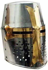 Medieval Knight Brass Crusader Helmet