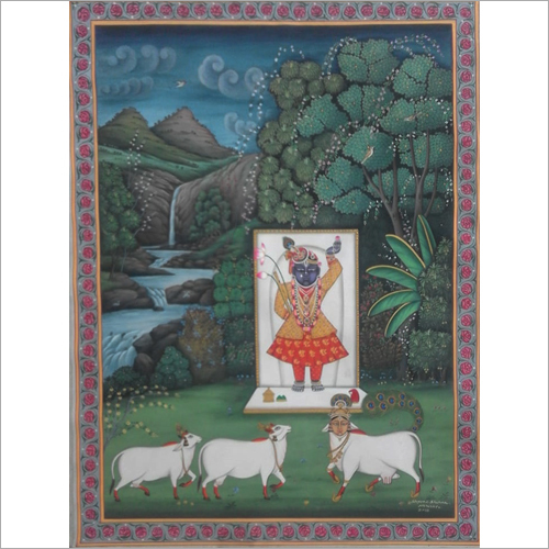 Home Decor Cloth Painting of lord Shrinath ji painting