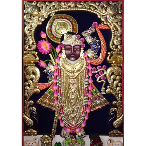 Wood Craving shreenathji Painting