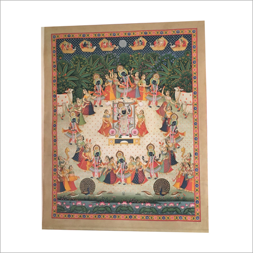 Radha Krishna Cloth Painting