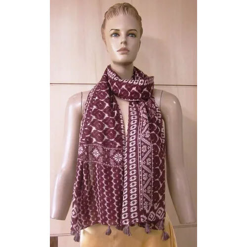 Maroon Voile Printed Scarves