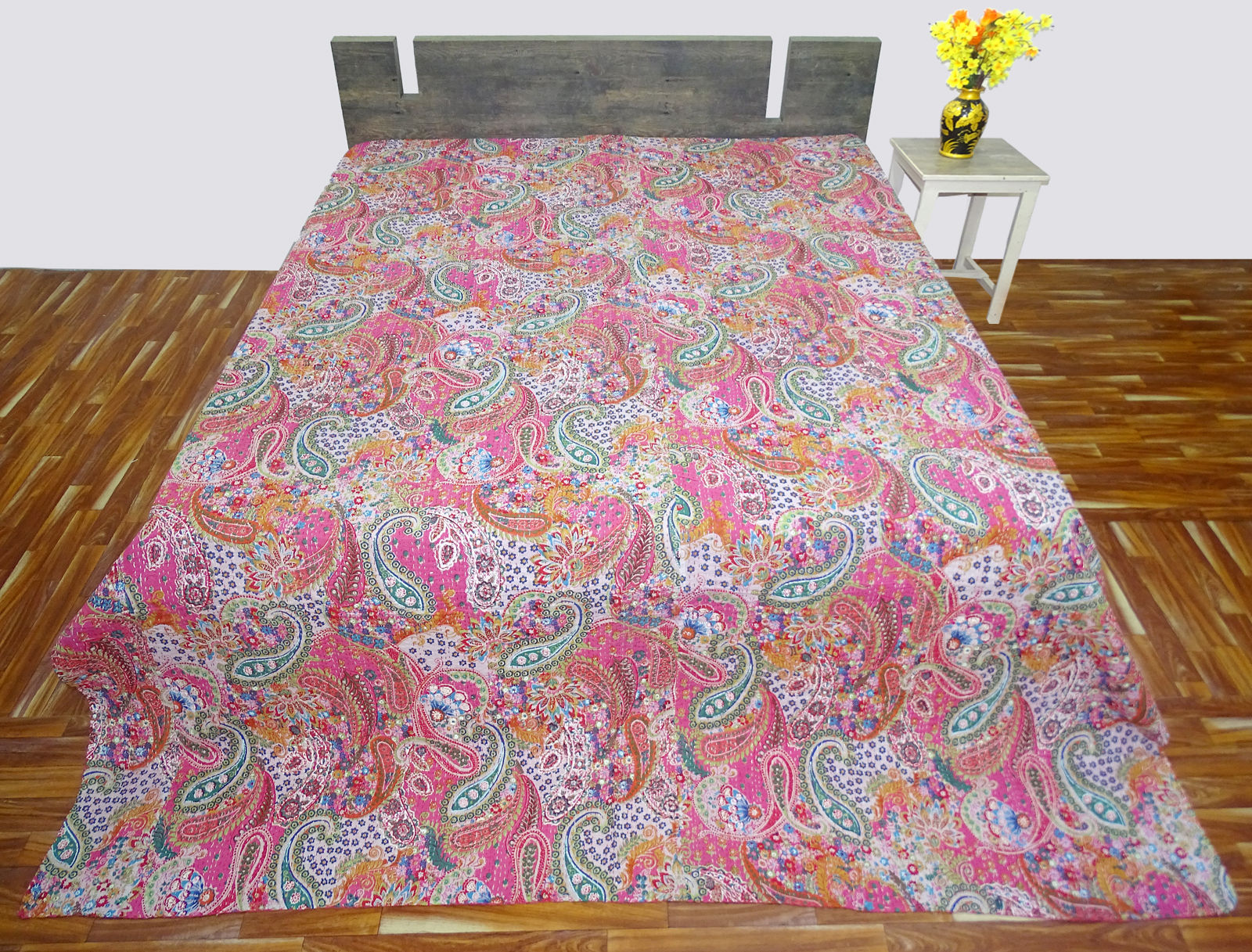 Paisly Design Kantha Bedcover