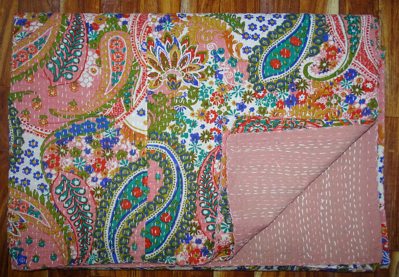 Paisly Design Kantha Bedcover