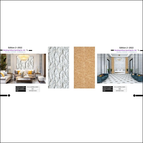 Uv Coating Pvc Marble Wall Decorative Panel
