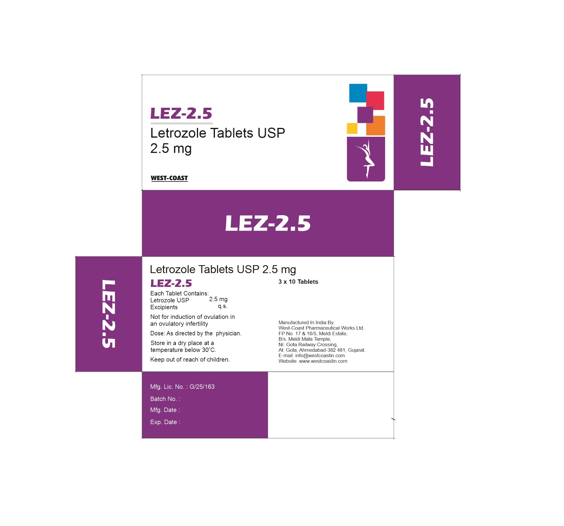 Lez 2.5 USP 2.5 Mg Tablets