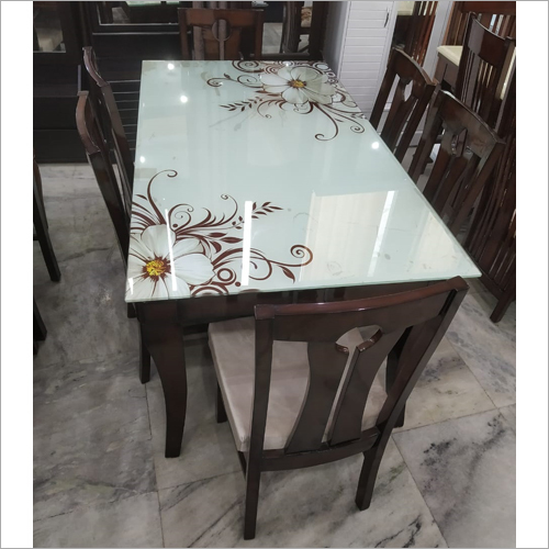 6 Seater Dining Table With Glass Top By M/S VARDAAN FURNITURE