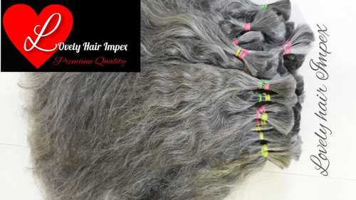 Single Drawn Grey Human Hair