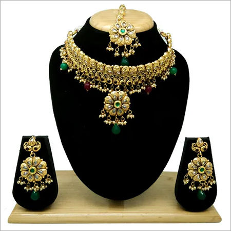 Imitation Jewellery Antique AD Necklace Set