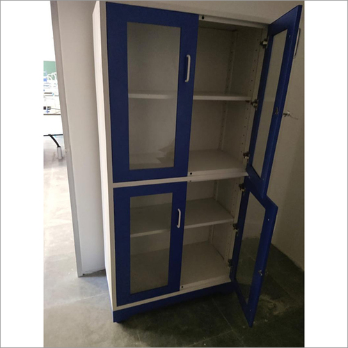 Storage Cabinet - Steel & Glass, 72x36x18 Inches, Blue | Adjustable Shelves, Secure Storage, Chemical Resistant