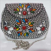 Antique Indian Ethnic Metal Clutch Bag