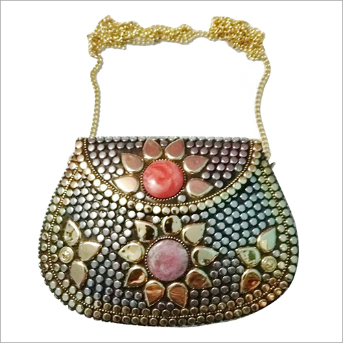 Hand Work Resin Brass Alloy Clutch Bag By M/S A I HANDICRAFTS