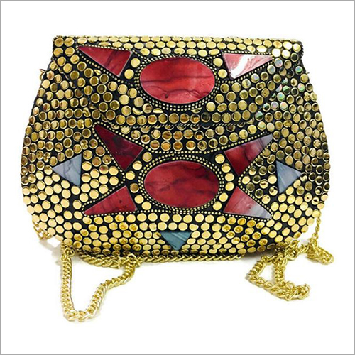 Shoulder Firoza Stone Handmade Clutch Bag By M/S A I HANDICRAFTS