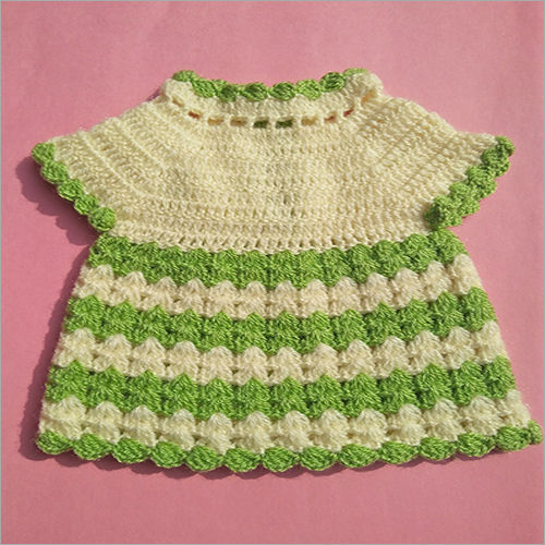 Hand knitted woolen baby frock size 20 made from vardhman knitting yarn