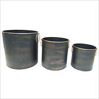 Paint Set Of 3 Textured Galvanized Planter