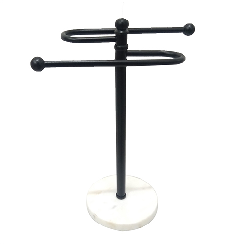 Iron Tabletop Towel Holder With Marble Base