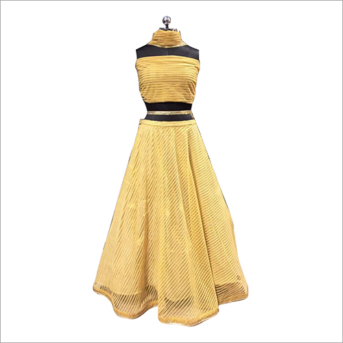Golden 3 Layer Can Can Lehenga