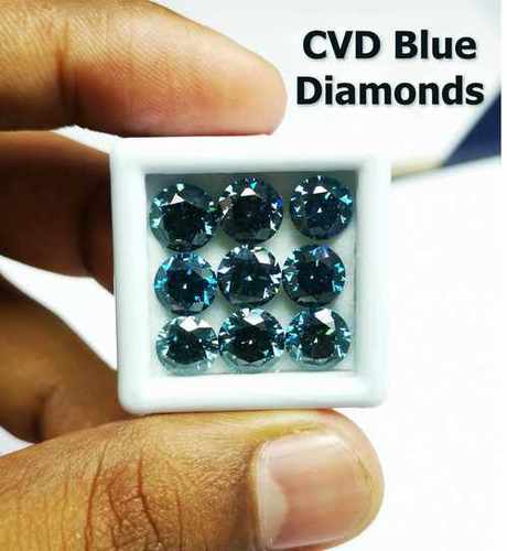 Cvd Blue Diamond VS Round Brilliant Cut TYPE2A