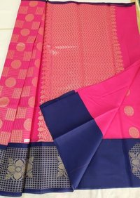 Checked Silk Cotton Designer Sarees