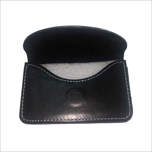 Ladies Leather Hand Purse - Genuine Leather, Folded Design, Elegant Black Color | Perfect for Makeup, Money Cards, and Essentials