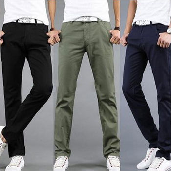 Buy Mens Cotton Lycra Casual Wear Slim Fit PantsCottonworld