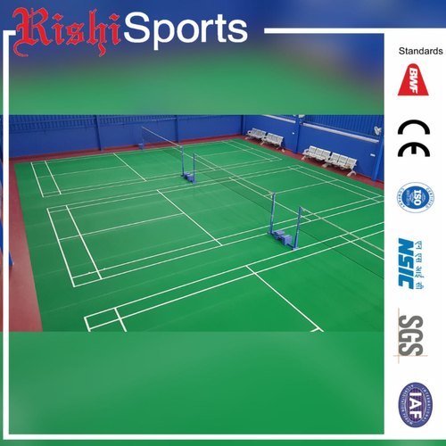 Green Indoor Synthetic Badminton Court