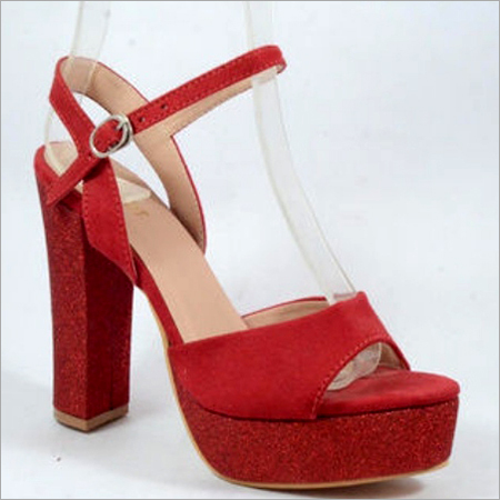 Red Block High Heel Sandal
