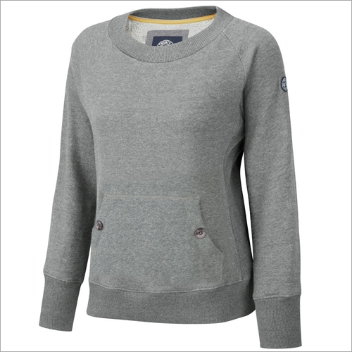 Grey Ladies Plain Sweatshirt