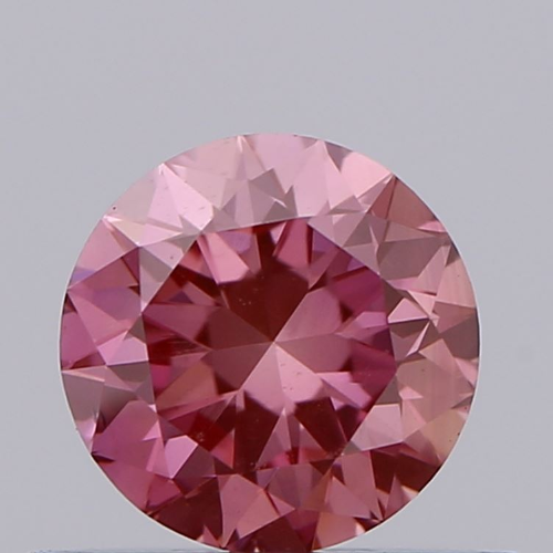 0.51ct Diamond Intense Pink VS2 IGI Certified Lab Grown CVD ROUND BRILLIANT CUT TYPE2A