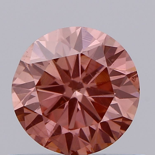 0.66ct Diamond Intense Pink SI1 IGI Certified Lab Grown CVD ROUND BRILLIANT CUT TYPE2A