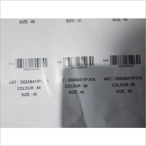 Water Proof Paper Barcode Label