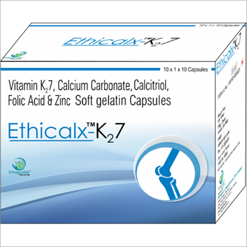 Vitamin K2 7 Calcium Carbonate Calcitriol Folic Acid & Zinc Soft Gelatin Capsules