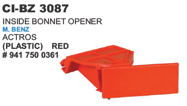 Inside Bonnet Opener M Benz Actros Plastic Red