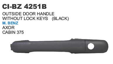 Outside Door Handle without Lock keys (Black)  M Benz Axor