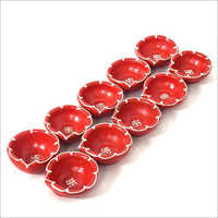 Terracotta Maroon Painted Diya