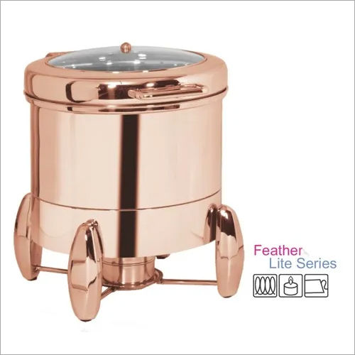 Soup Warmer Chafing Dish - 10 Ltr Rose Gold, Sleek Design with Diamond Legs in Mirror Stainless Steel Finish