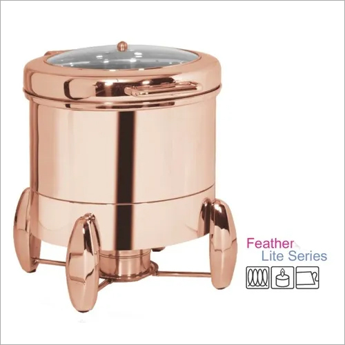Soup Warmer Chafing Dish with Feather Touch Hinge Premium
