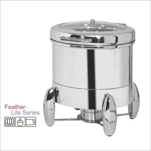 Soup Warmer Chafing Dish - 10 Ltr Capacity | Premium Feather Touch Hinge Design