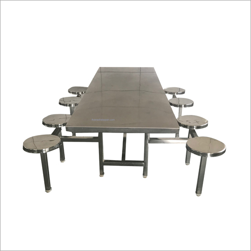 Stainless Steel 8 Seater Ss Canteen Table