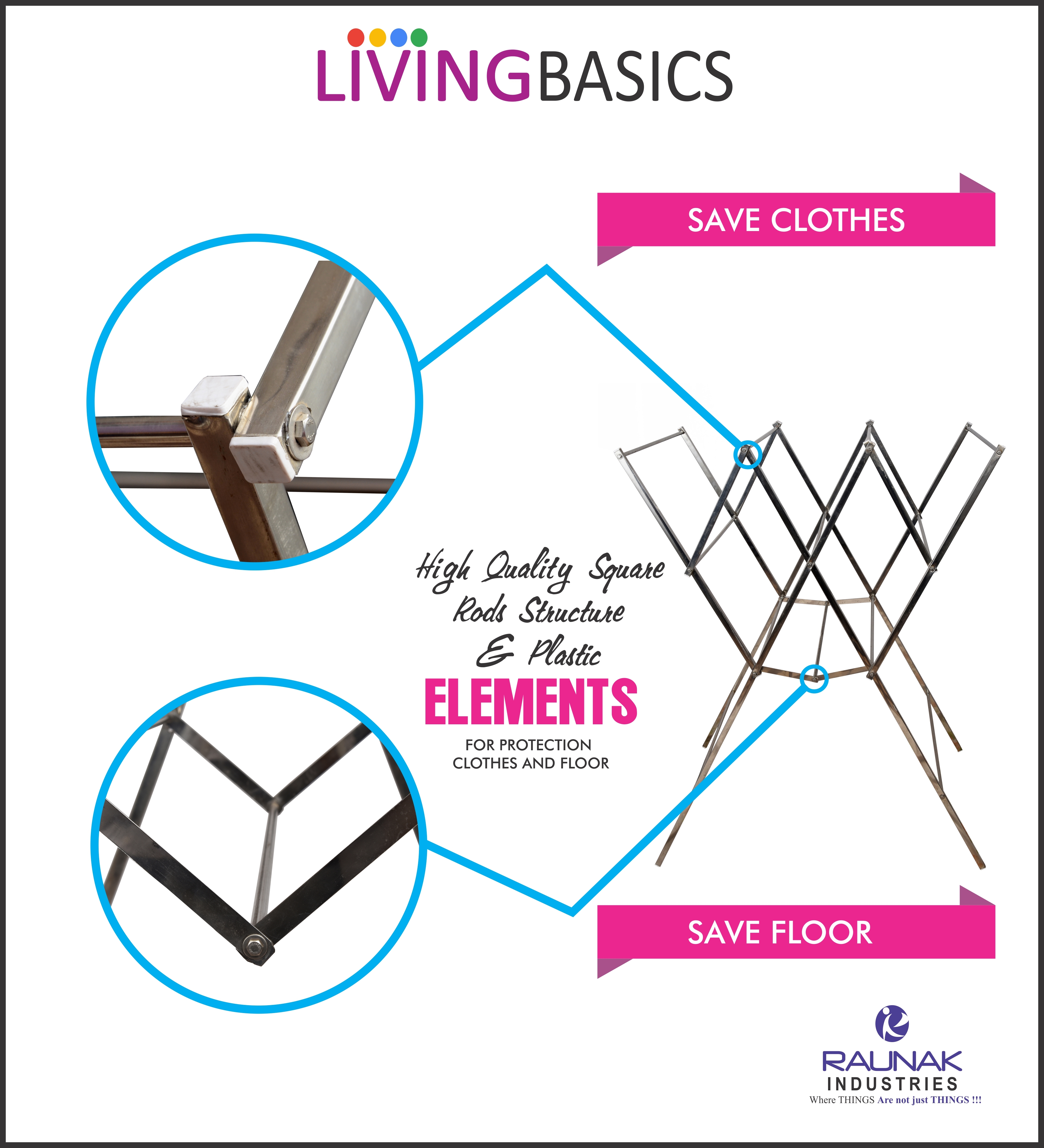W Model Portable Clothes Stand